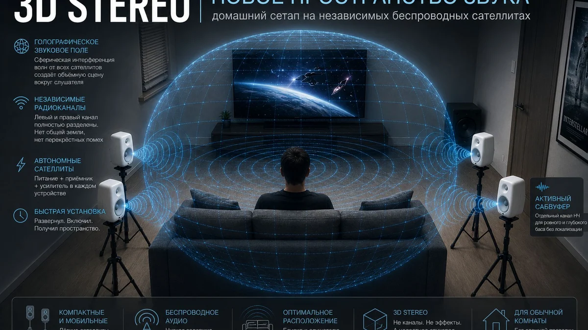 3D Stereo Home Cinema, эргономичный домашний кинотеатр с иммерсивным звуком
