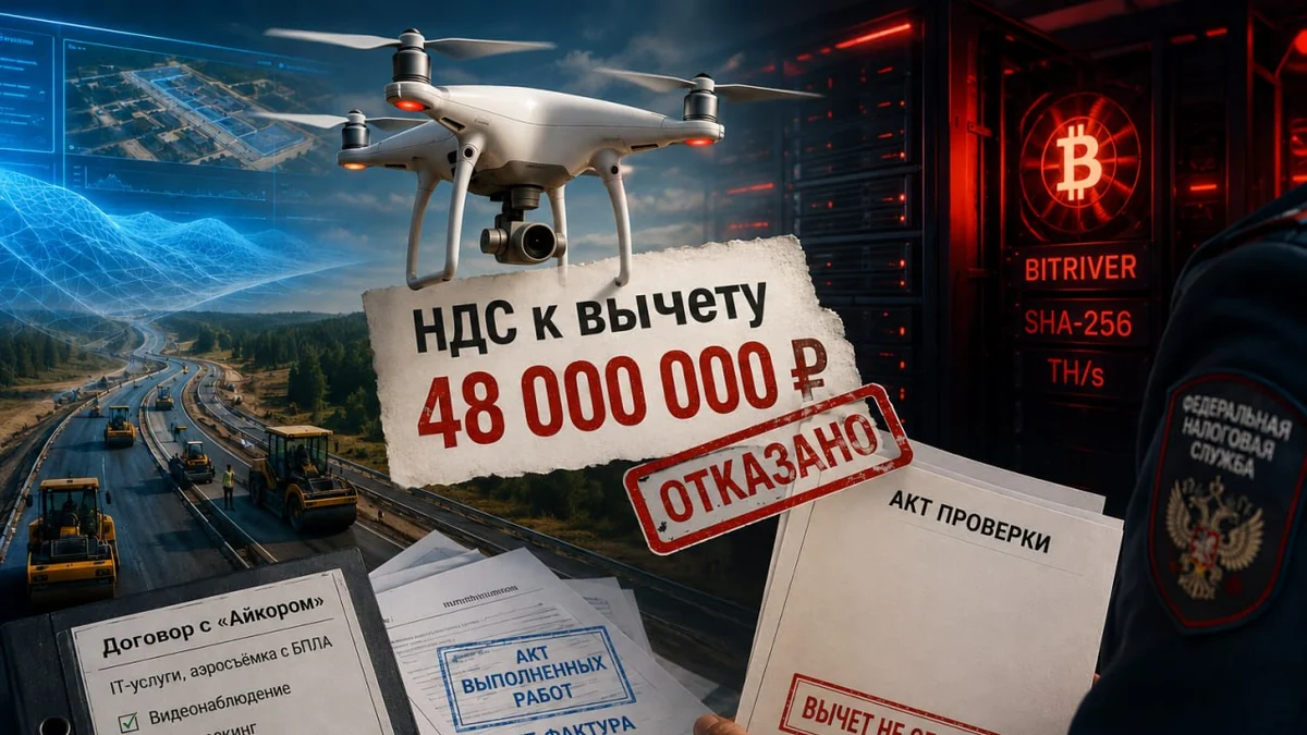 Налоговая отказала в вычете НДС на 48 млн руб. по IT-услугам и аэросъёмке БПЛА. При чём тут майнинг-оператор BitRiver