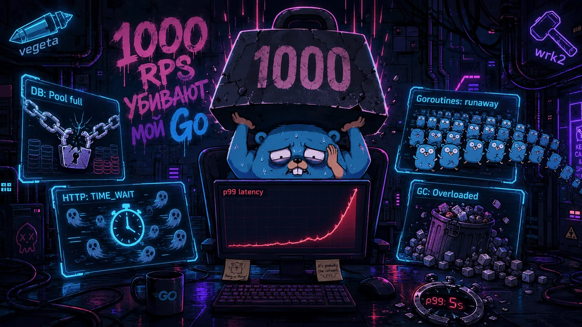 Почему ваш Go‑сервис ломается под 1000 RPS и как найти узкое место за полчаса