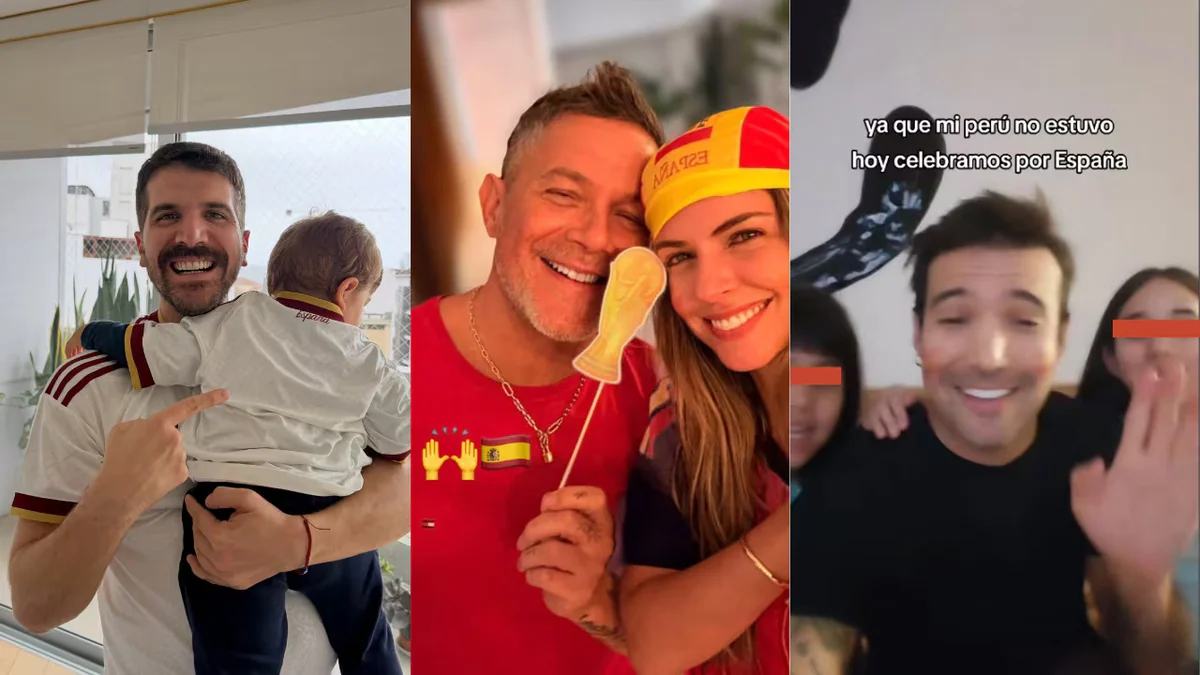 Stephanie Cayo y Alejandro Sanz celebran juntos el título de España: José Peláez, Ezio Oliva y Santi Lesmes también apoyaron a ‘La Roja’