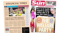 The Papers: 'Mandelson files lay bare frustration' and 'The welfare party'