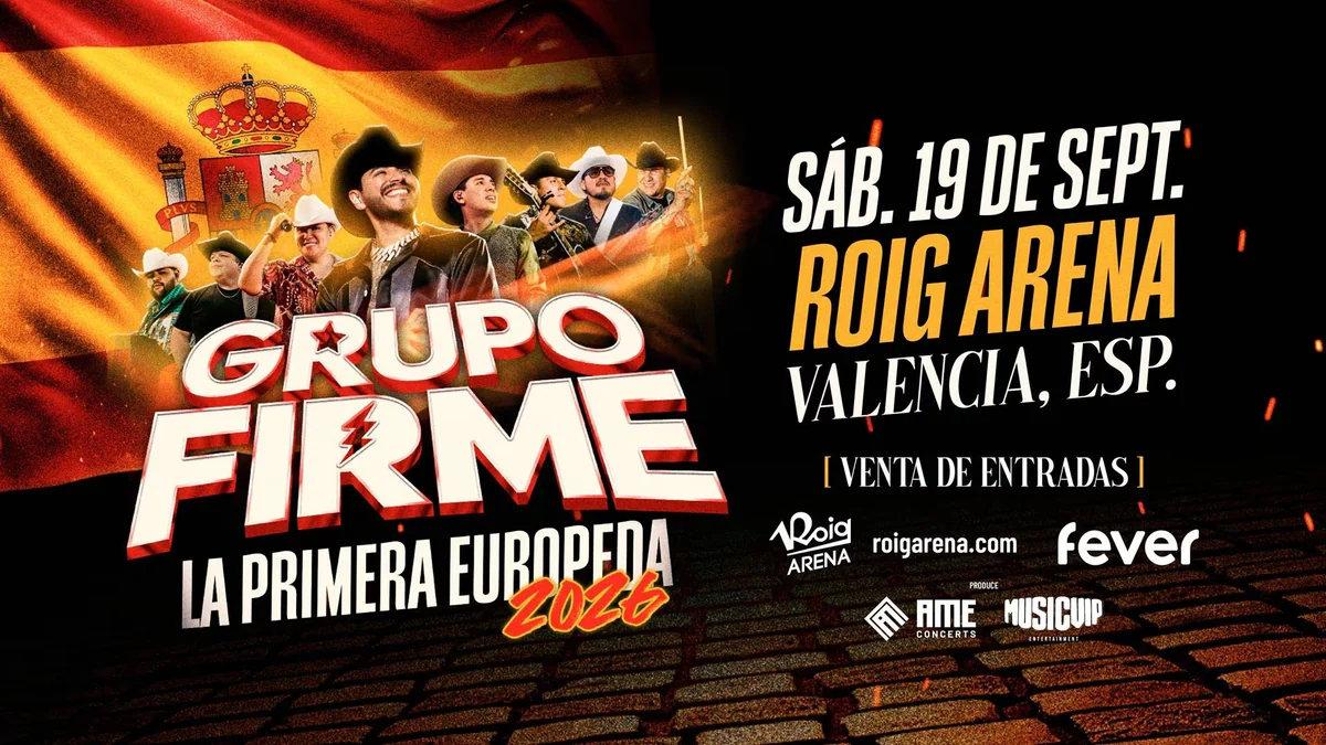 Grupo Firme arrancará su gira europea en el Roig Arena de València el 19 de septiembre