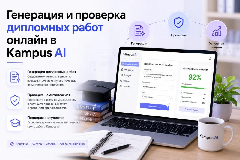 Генерация и проверка дипломных работ онлайн в Kampus AI