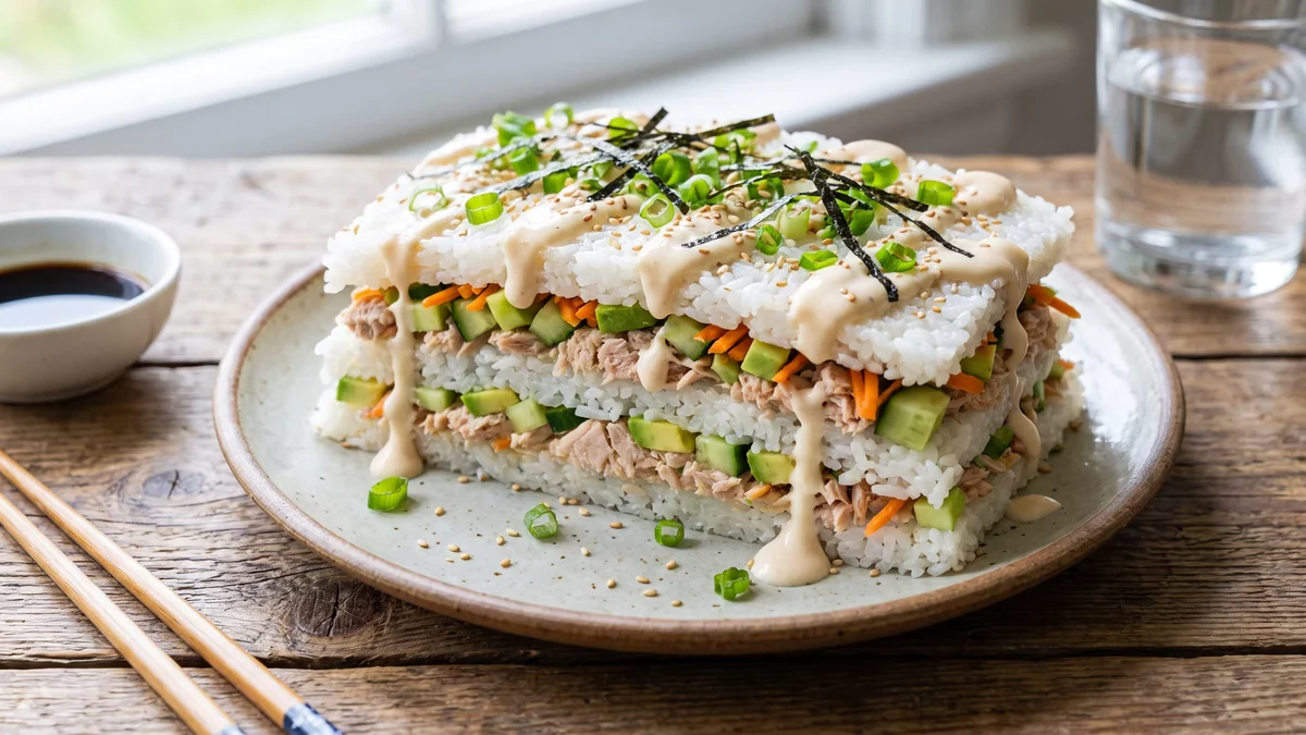 Lasaña de sushi rellena de atún: una receta fácil y baja en calorías