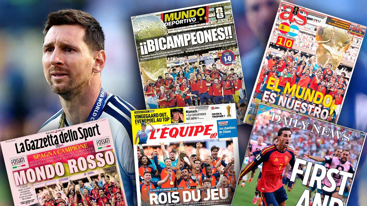 “Superestrellas” y “El mundo es nuestro”: las tapas de los diarios tras la final del Mundial que España le ganó a la Argentina