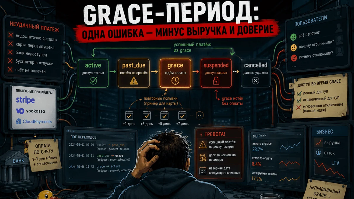 Grace-период: что происходит с подпиской после неудачного платежа