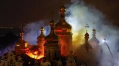 Russian strikes kill nine in Ukraine and damage historic cathedral, officials say