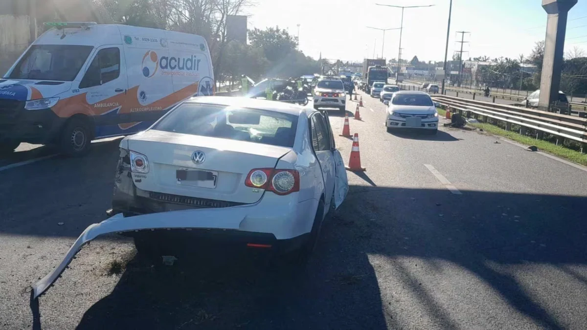Brutal choque en Panamericana: dio marcha atrás, chocó contra otro auto y dos personas resultaron heridas