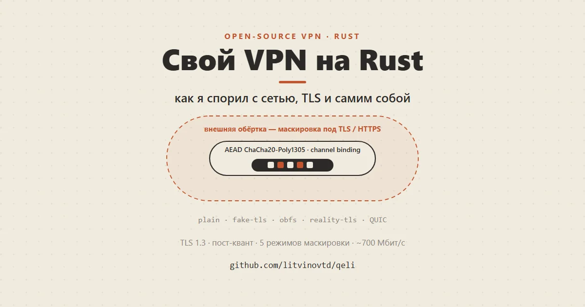 Свой VPN на Rust: как я спорил с сетью, TLS и самим собой