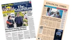 The Papers: 'Burnham faces perilous race' and 'WHO declares Ebola emergency'