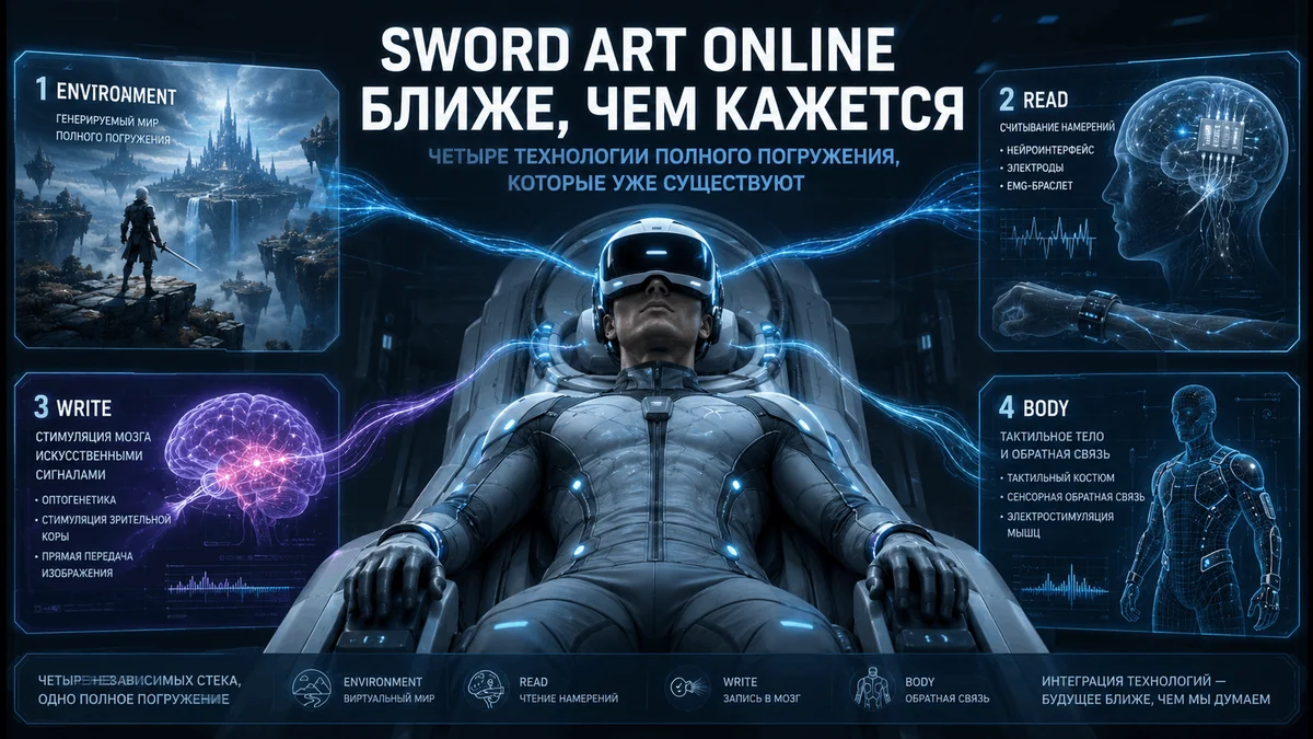Sword Art Online ближе, чем кажется. Четыре слоя full-dive VR