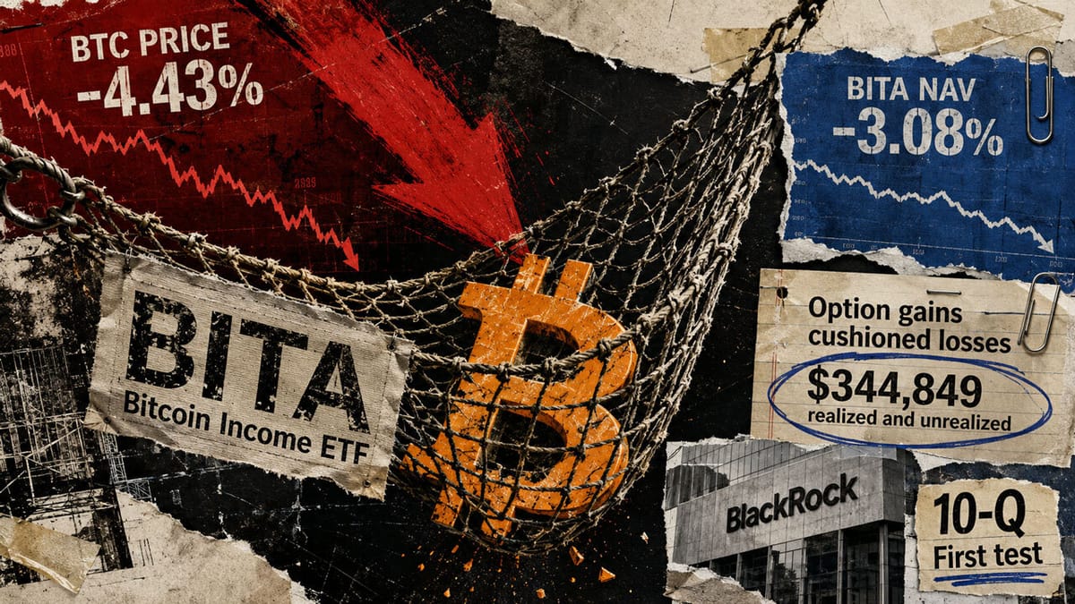 BlackRock’s Bitcoin income ETF offset less than 30% of its $1.2M crypto losses with options