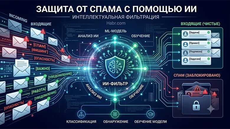 Бесплатная защита от спама на почте с помощью ИИ фильтрации без VPN: многоуровневый метод с BERT и 550 МБ RAM