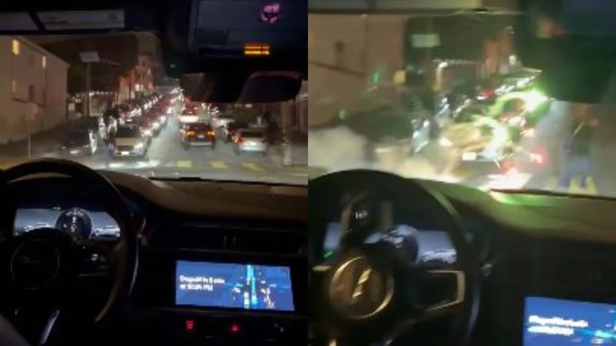 “¿Estamos en llamas?”: El tenso video de un auto Waymo que cruzó sobre fuegos artificiales con pasajeros a bordo
