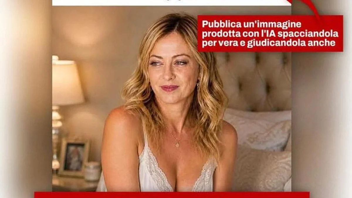 Meloni rilancia sua foto in lingerie generata con l’IA: “Deepfake pericolosi, colpiscono tutti”