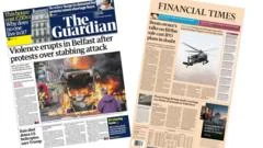 The Papers: 'Violence in Belfast' and Trump's 'war words'
