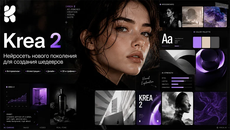 Нейросеть Krea 2: Как создавать шедевры, промпты, гайд по доступу из России