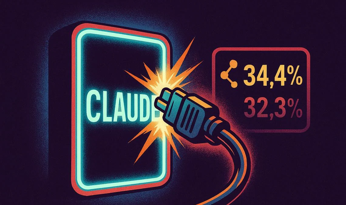 Adozione AI aziendale: Claude supera OpenAI negli USA al 34,4%