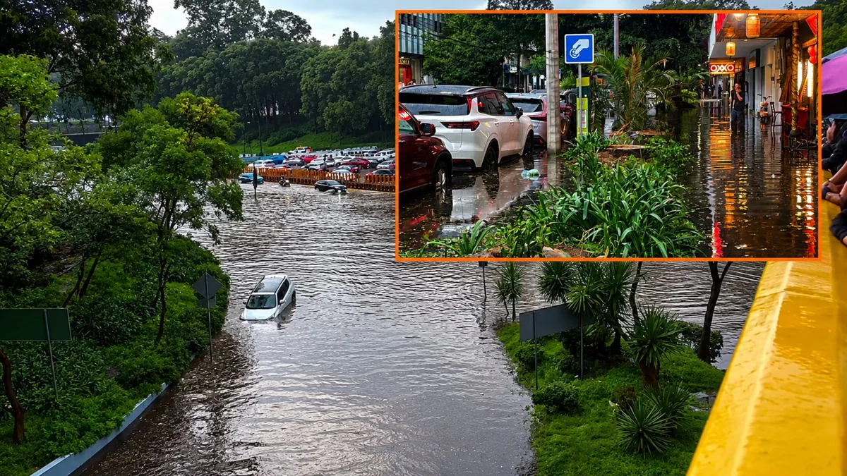 Lluvias colapsan la Ciudad de México: Polanco y Circuito Bicentenario quedan bajo el agua