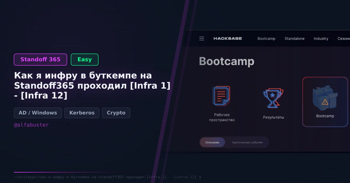 Как я инфру в буткемпе на Standoff365 проходил —