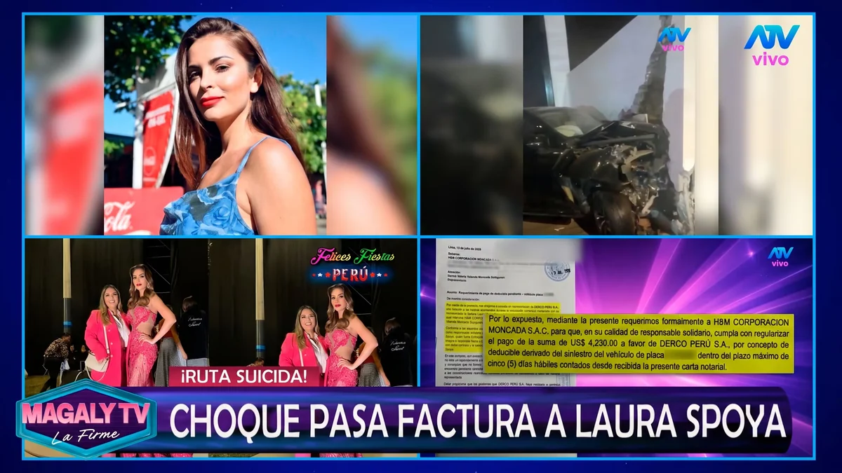 Laura Spoya enfrenta cartas notariales tras choque de camioneta: Derco y su exmánager le reclaman más de US$ 20 mil, según Magaly