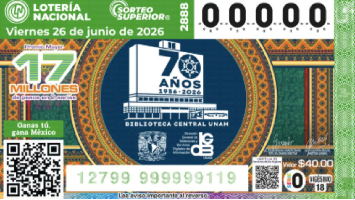 Sorteo Superior 2888: Resultados viernes 26 de junio del 2026 de la Lotería Nacional