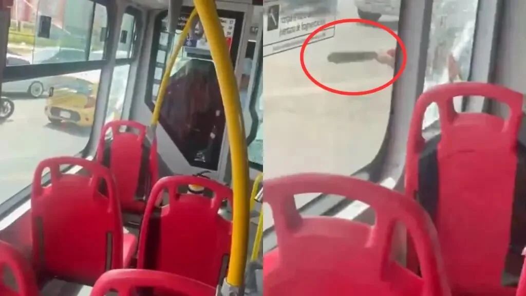 En video: hombre atacó un bus del SITP con un machete y desató momentos de tensión entre pasajeros