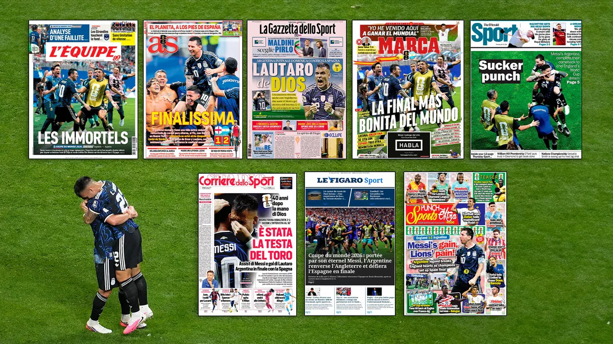 “Los inmortales, “La cabeza de Dios” y “Messi como el mundo”: las portadas de los principales diarios del planeta tras la remontada de Argentina ante Inglaterra
