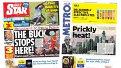 The Papers: 'The buck stops here!' and 'Prickly heat!'