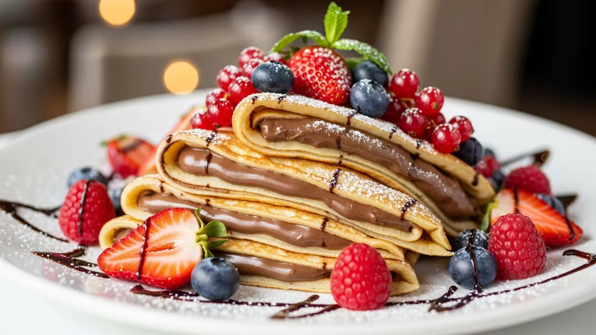 Crepas de crema de avellana con frutos rojos: el postre irresistible que conquista por su sabor y presentación