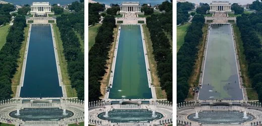Donald Trump und sein Reflecting Pool: Von Königsblau zu Algengrün