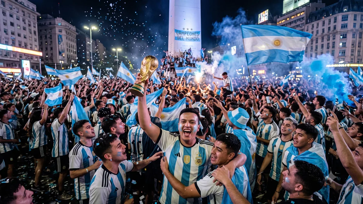 Crea una foto celebrando el Mundial 2026 en el Obelisco usando Gemini de Google