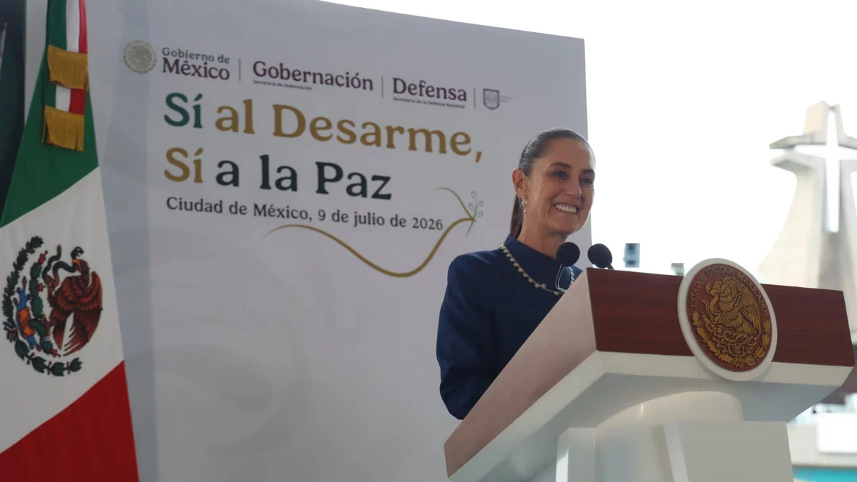 Sheinbaum recuerda que la mayor parte de las armas vienen de EEUU durante evento de “Sí al desarme, sí a la paz”