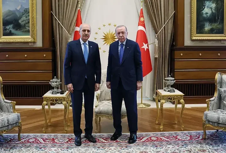 Cumhurbaşkanı Erdoğan, TBMM Başkanı Kurtulmuş'u kabul etti