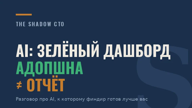 Зелёный дашборд adoption — не отчёт. Разговор про AI, к которому ваш финдиректор готов лучше вас