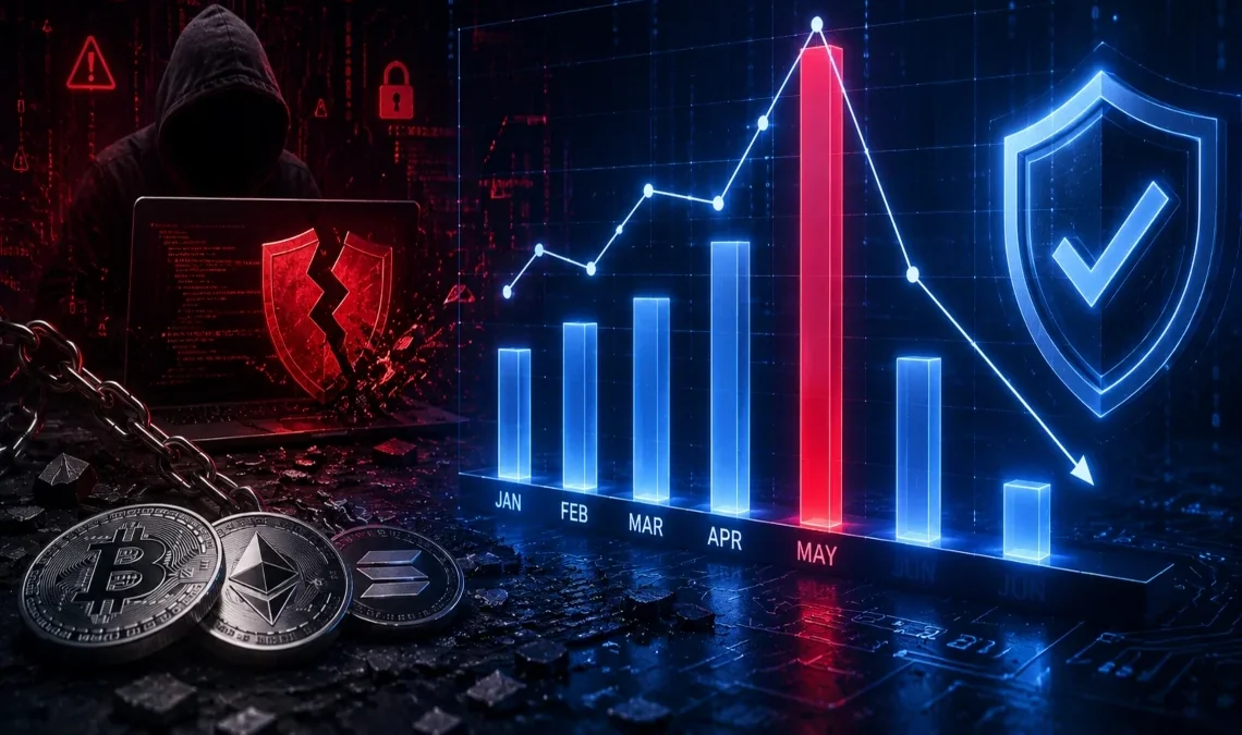 Forte calo delle perdite dovute agli exploit crypto a maggio