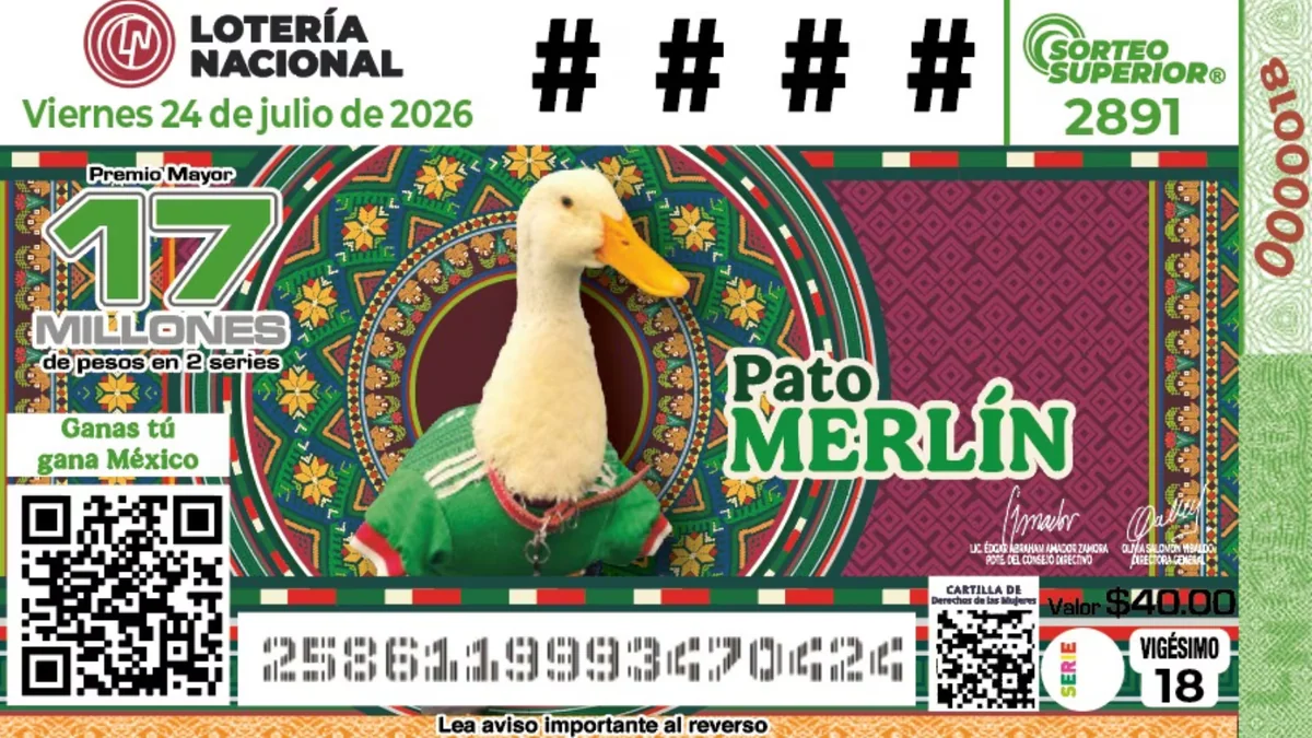 Merlín, el pato de la Selección Mexicana, ya tiene su propio billete especial de la Lotería Nacional