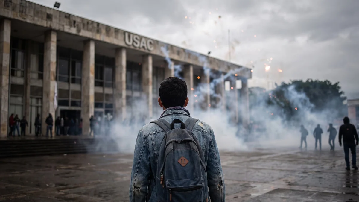 Guatemala: Estudiante de la USAC resulta herido en protestas contra Walter Mazariegos
