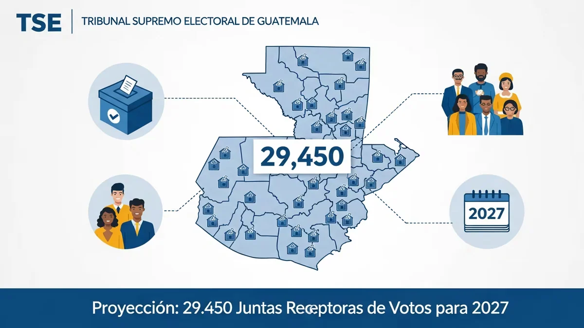 El Tribunal Supremo Electoral de Guatemala proyecta 29.450 juntas receptoras de votos para 2027
