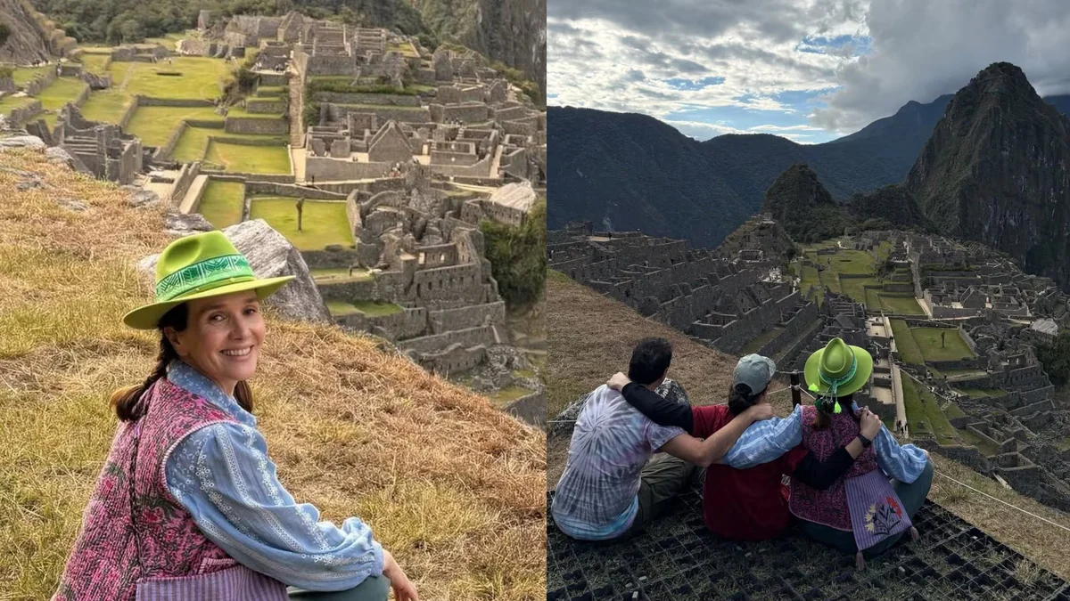 Las alucinantes postales de Natalia Oreiro desde Machu Picchu con Ricardo Mollo y su hijo Atahualpa