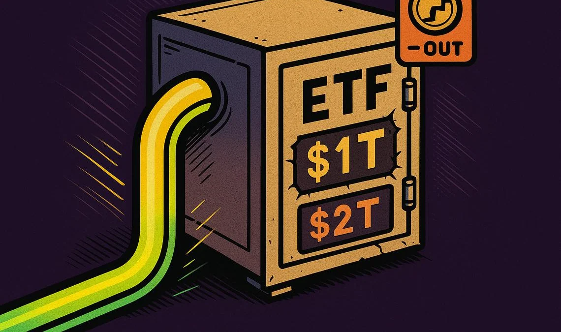 Crescita flussi ETF da record: 1 trilione all’equity, 4 miliardi via da Bitcoin