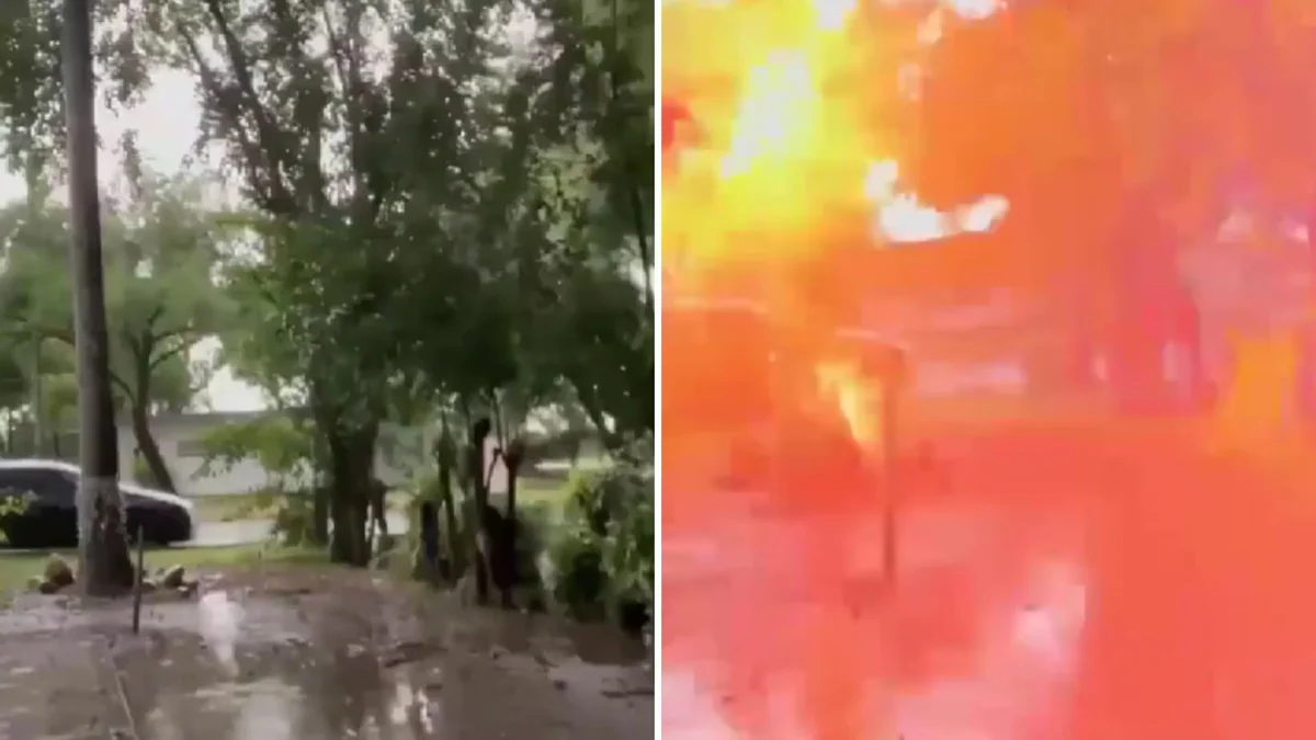 Joven captó en video el momento exacto en el que un rayo cayó a escasos metros de él en Montemorelos, Nuevo León