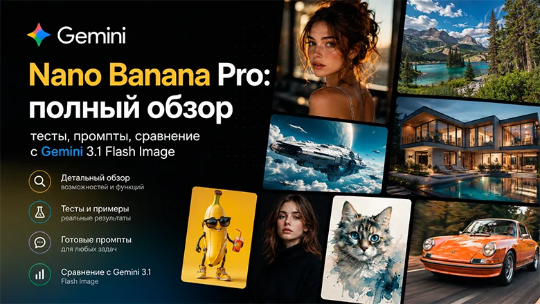 Nano Banana Pro: полный обзор, тесты, промпты, сравнение с Gemini 3.1 Flash Image
