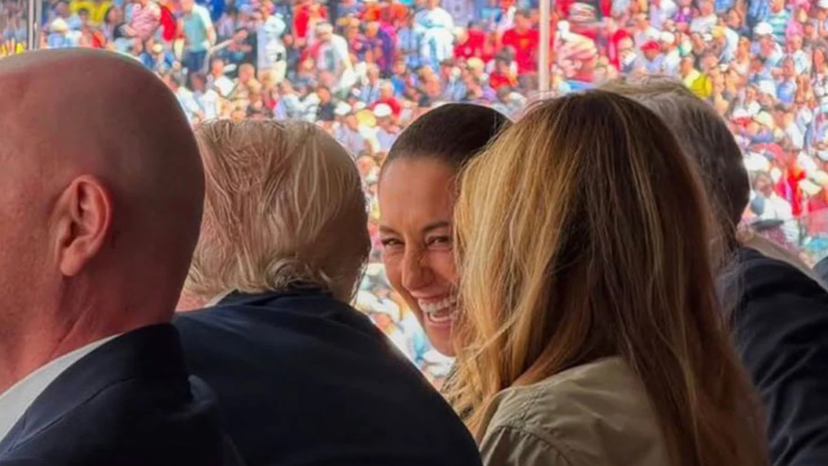 Sheinbaum y Trump, entre risas: la imagen que circula en redes tras la final del Mundial 2026