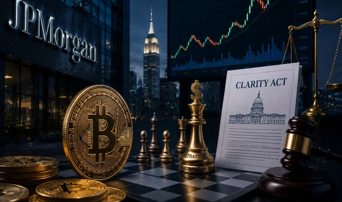JPMorgan: Bitcoin in balia di Strategy e del Clarity Act, cosa significa?