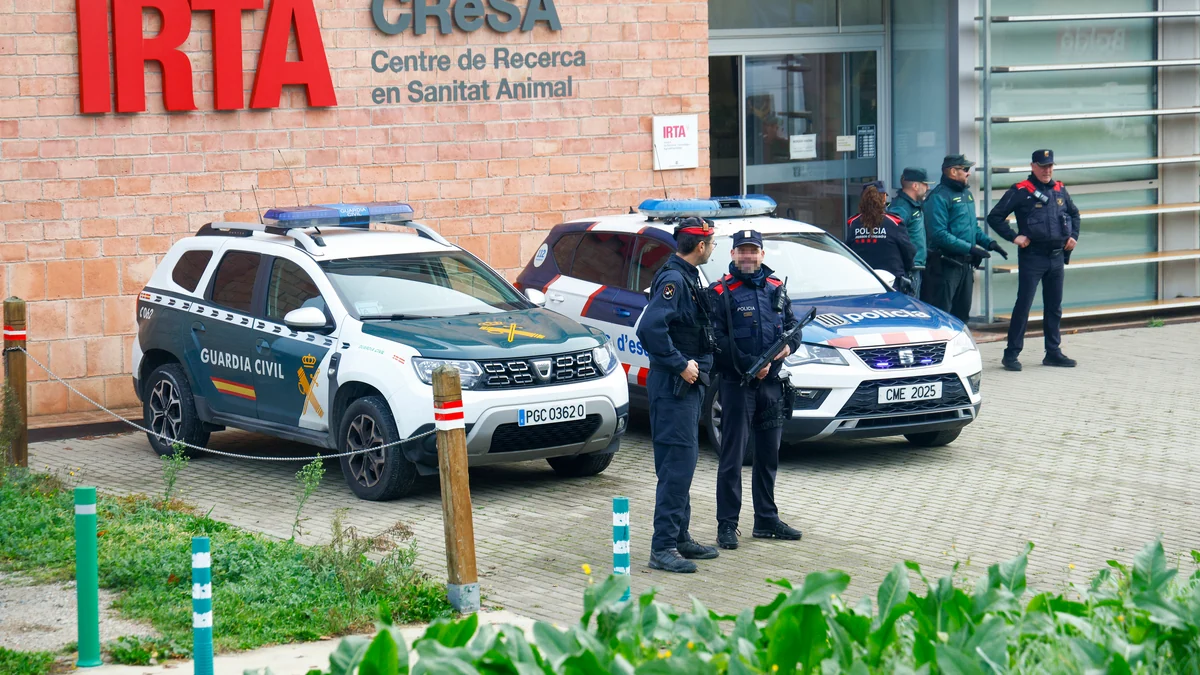 Mossos d'Esquadra y Guardia Civil registran por segunda vez el laboratorio IRTA-CReSA por el brote de peste porcina africana en Barcelona