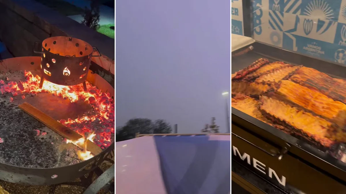 “Contra viento y marea”: el Dibu Martínez mostró el asado que compartió la selección argentina en medio de una alerta por fuertes tormentas