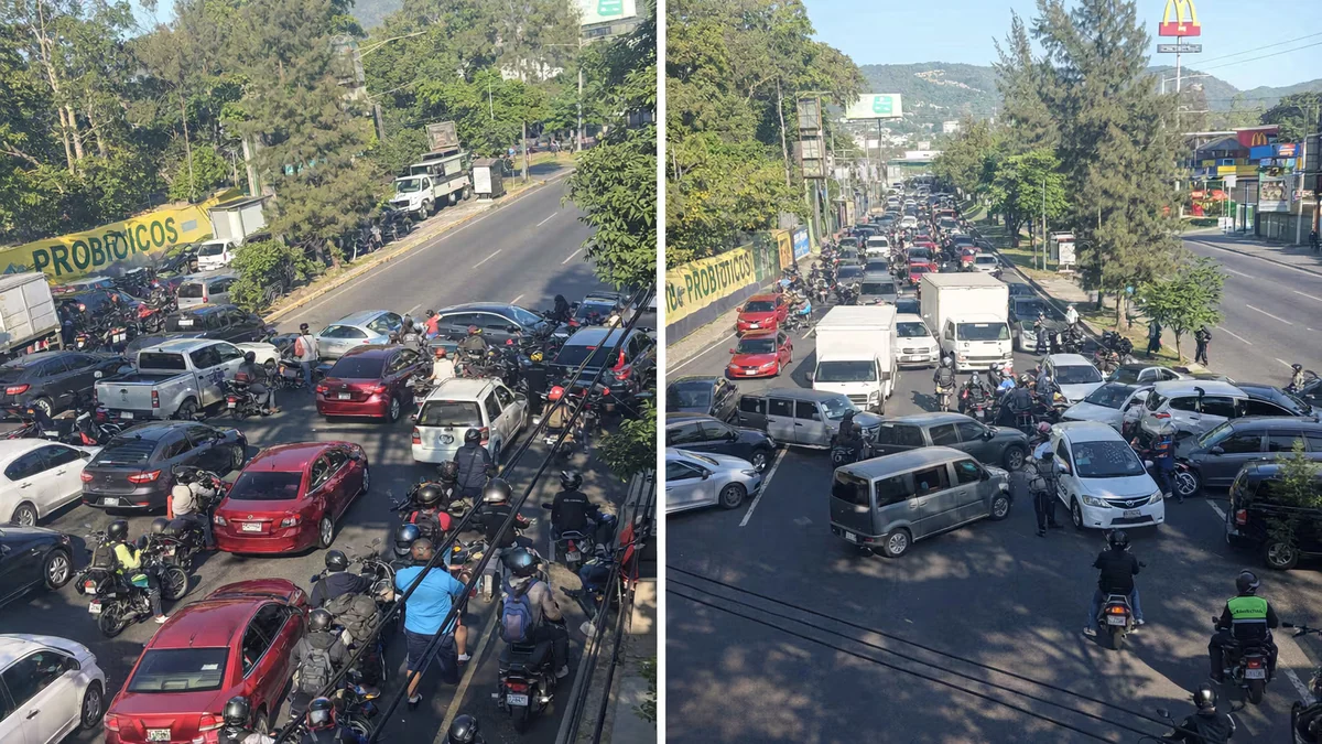Guatemala: Taxistas bloquearon la calzada Roosevelt en el km 15 y paralizaron el acceso a la ciudad capital