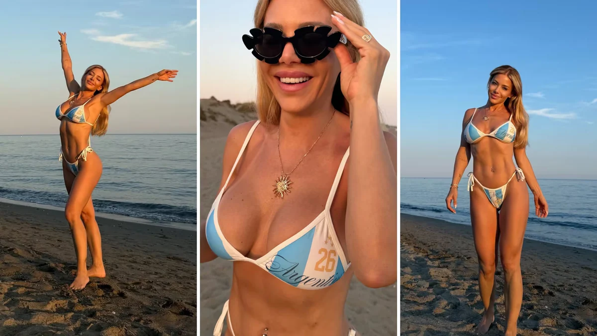 Evangelina Anderson deslumbró con una sesión de fotos en bikini y un guiño para la Selección: “Siempre alentando”