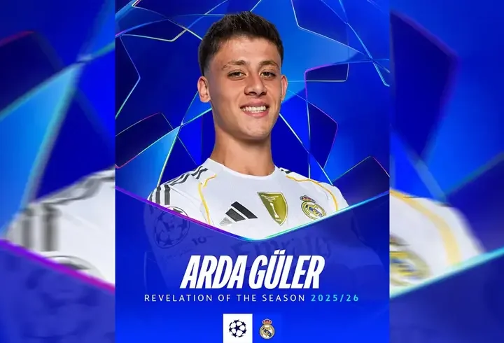 Şampiyonlar Ligi'nden, Arda Güler'e ödül